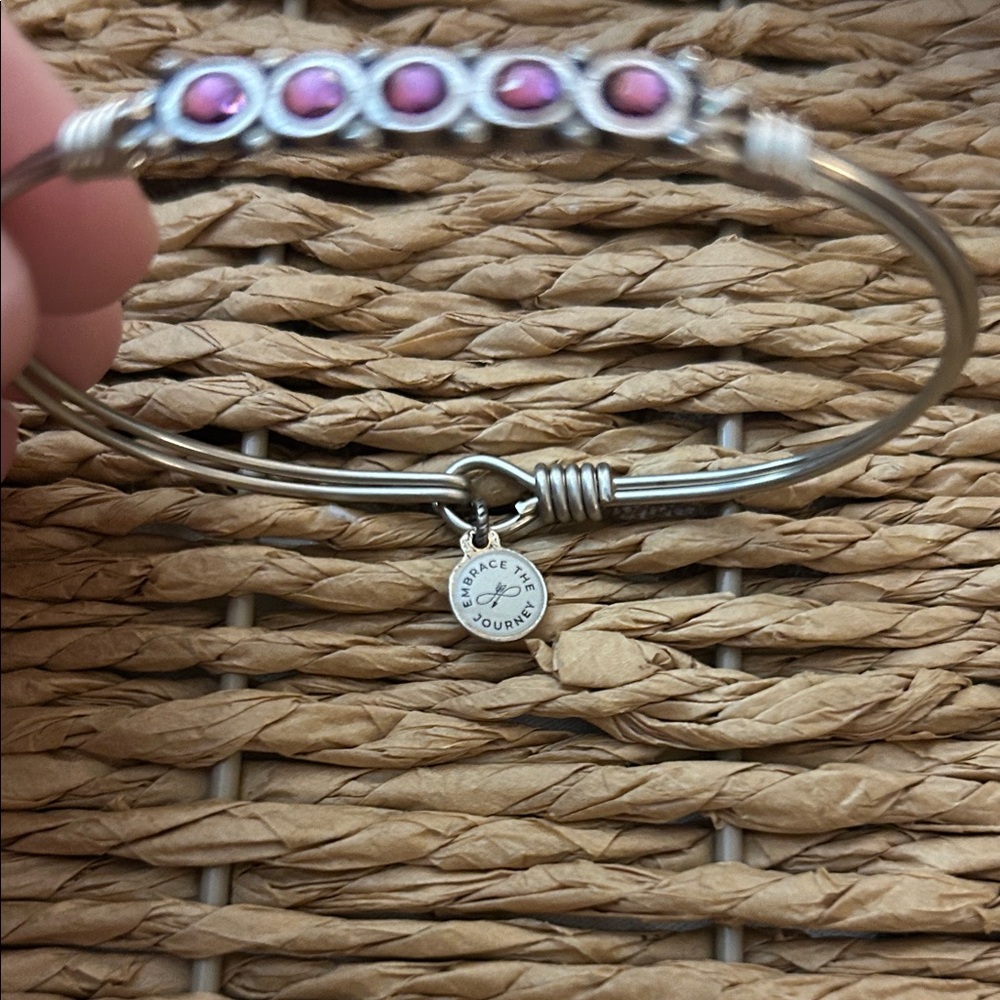 Luca + Danni January Starlight Birthstone Bangle Bracelet featuring Swarovski - Picture 2 of 3